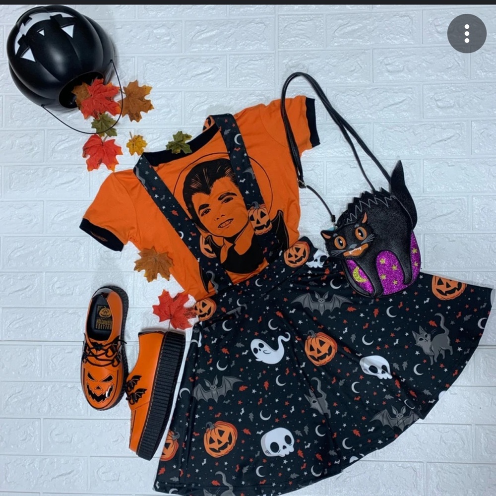 Limited edition Die with your boots on Halloween dress/ skater skirt. Size Med